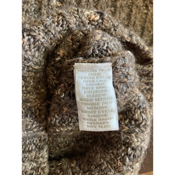 Charter Club Petite Sweater Womens S Brown Wool Blend Zip Front Ribbed Cardigan - Picture 8 of 8